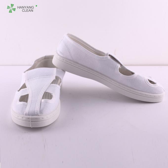 Lochsegeltuch-Sicherheitsschuhe ESD-Schuh des Cleanroom antistatischer weißer vier für Lebensmittelindustrie