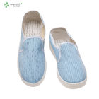 Food factory cleanroom stripe canvas PVC outsole shoe breathable esd antistatic working shoes